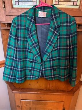 .Vintage Petite Pendleton 100% Virgin Wool Plaid Blazer8